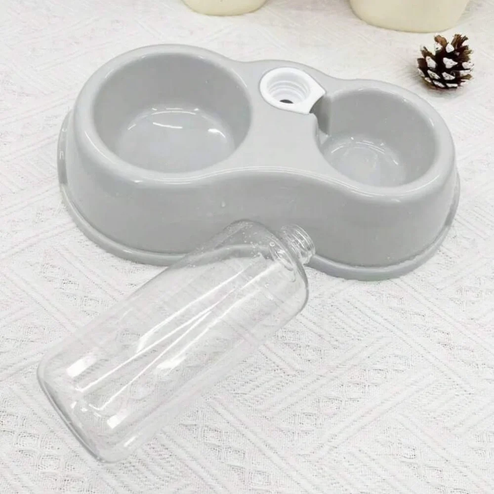 - 1 Piece Pet Plastic Water Bottle Bowl Set, Water Dispenser Bowls